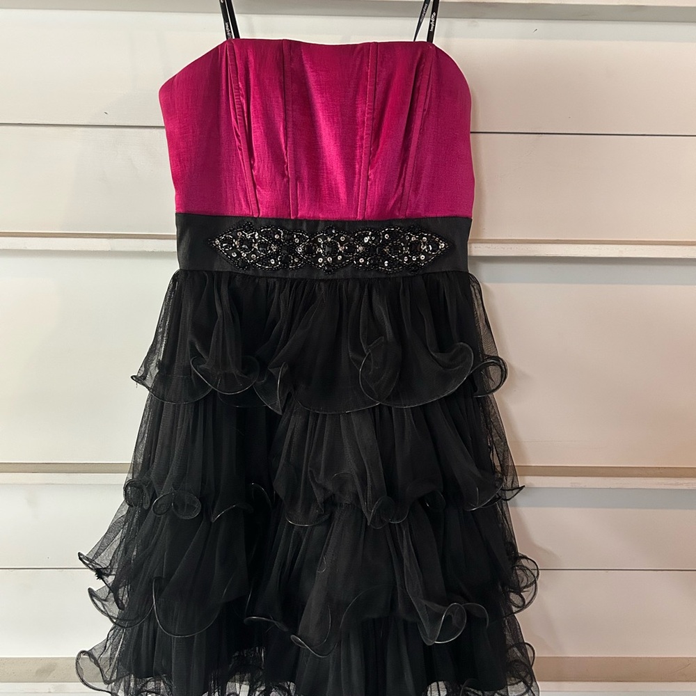 Inspire Fuchsia and Black Formal Kids Dress
